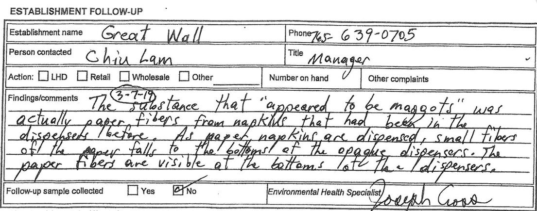 Great Wall health report